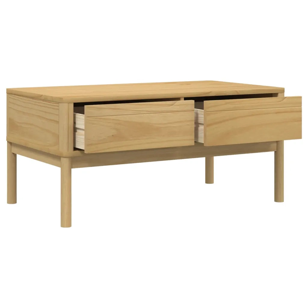 Tavolino FLORO Marrone Cera 99x55,5x45 cm in Legno di Pino 374017
