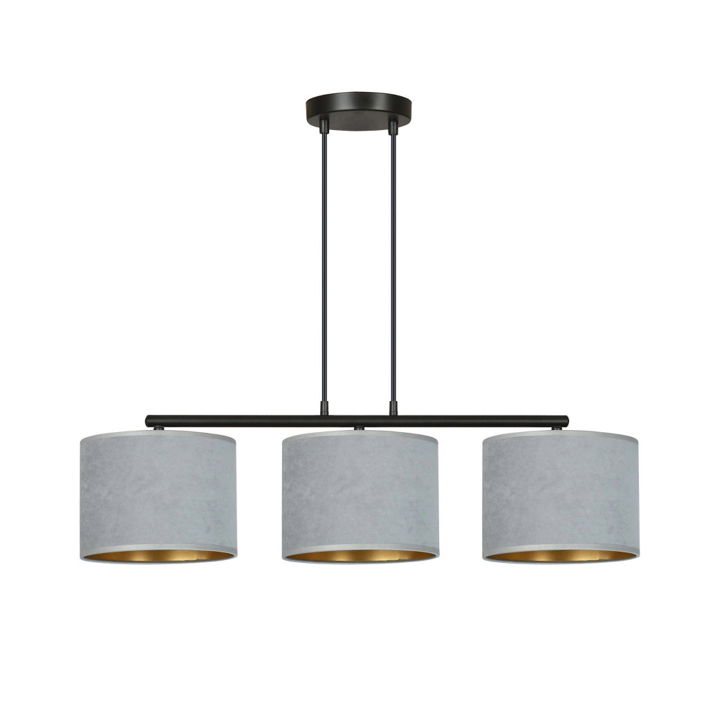 Emibig Hilde lampadario 3xE27 grigio oro nero dimmer