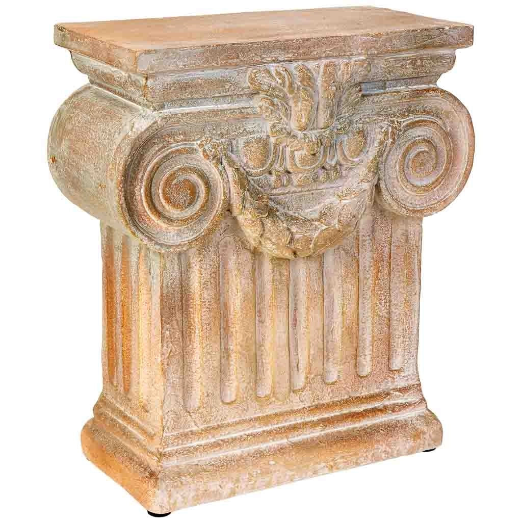 Colonna decorativa in magnesio invecchiato 41,5x20x47h cm