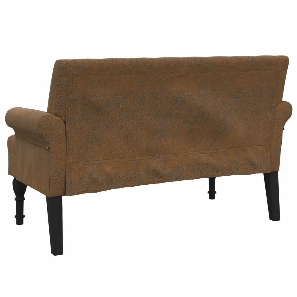 Panca con Schienale-Divano Sedia Marrone 120x62x75,5 cm in Scamosciato