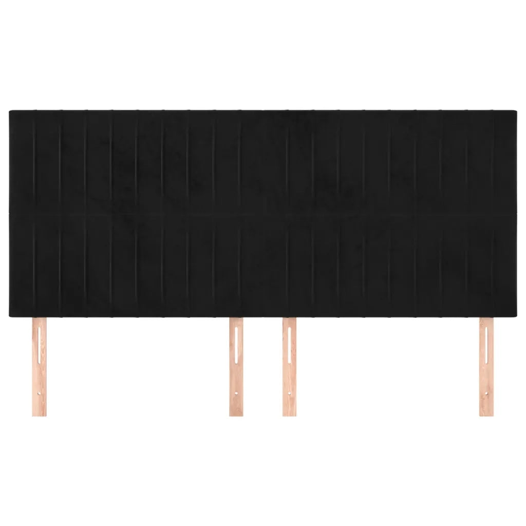 Testiera | Testata Nera 160x5x118/128 cm Velluto