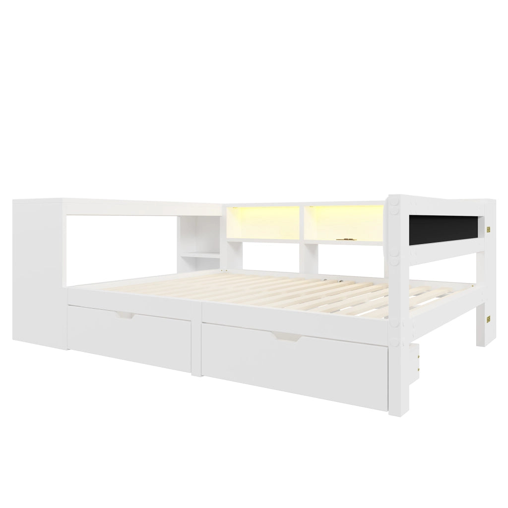 letto piattaforma in mdf e compensato bianco 140 x 200 cm