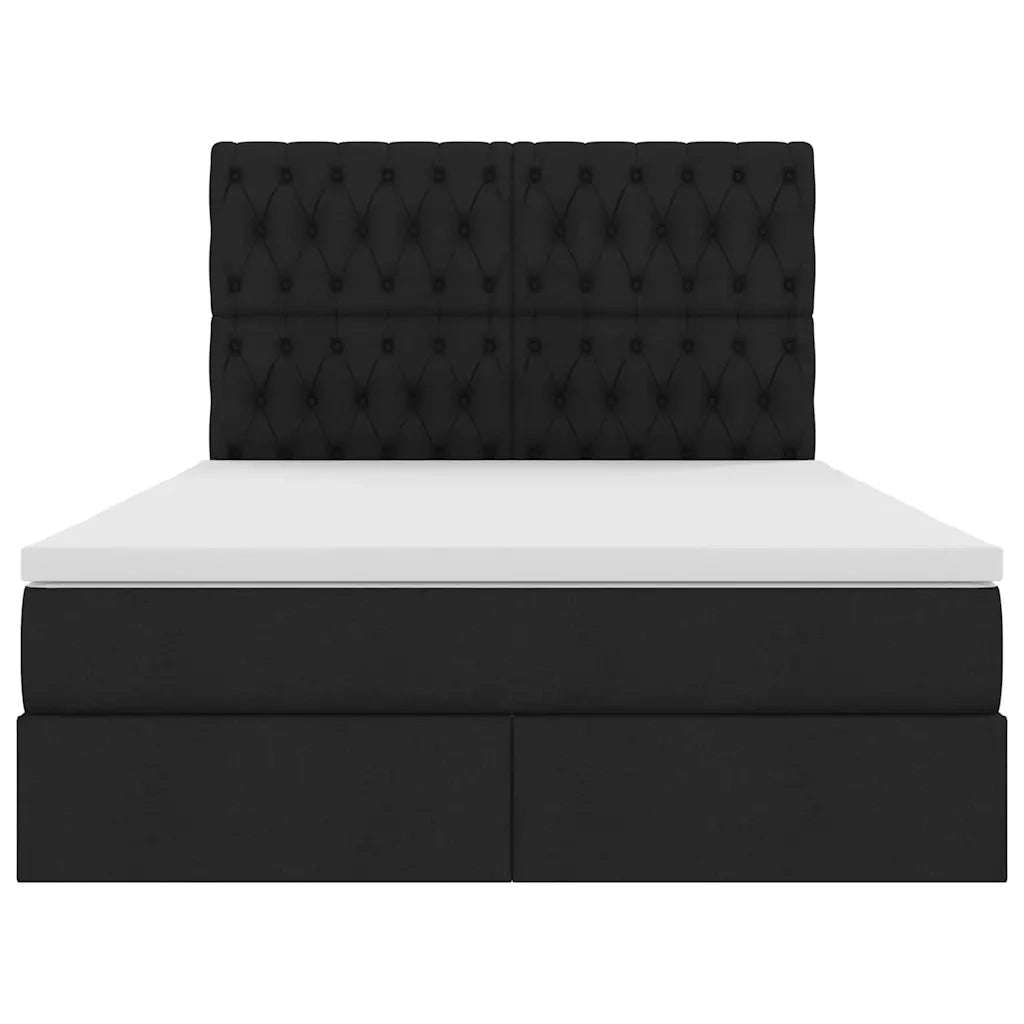 Letto con contenitore e materasso Nero 140 x 190 cm Poliestere 3371843