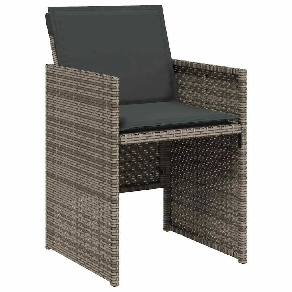 Set da Pranzo per Giardino con cuscino 5 pcs Grigio polyrattan 3379949