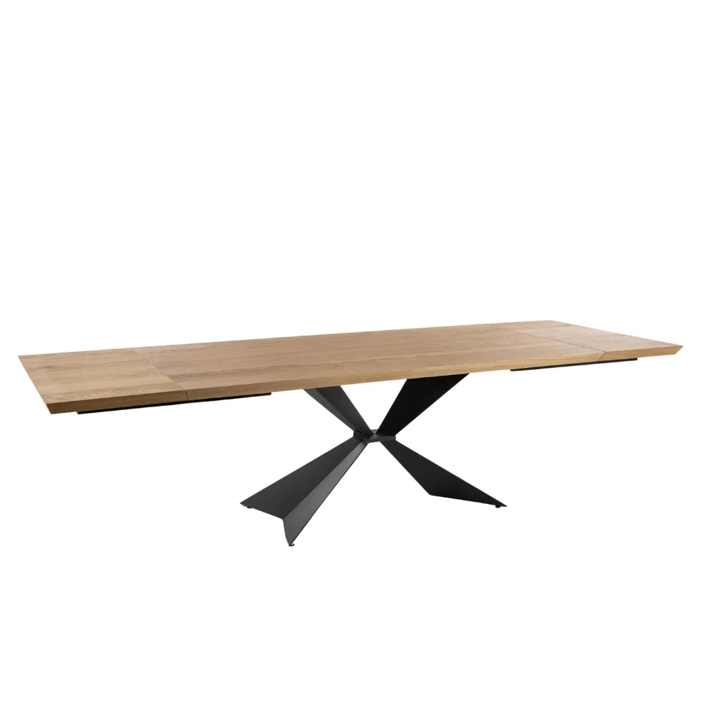 Tavolo da pranzo allungabile in legno impiallacciato rovere naturale Taurus 200-300x100 cm fino a 12 posti Made in Italy | Duzzle