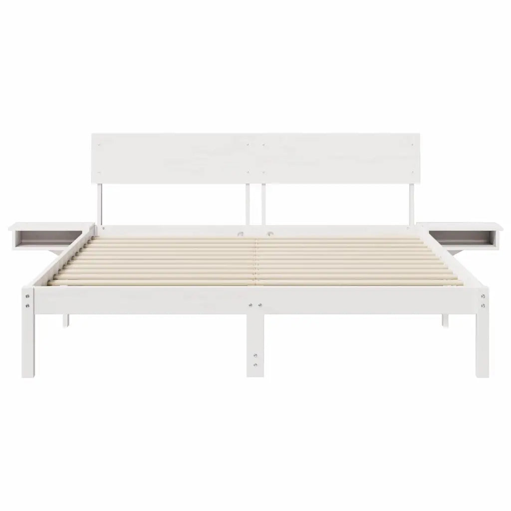 Struttura del letto-Giroletto-Rete del Letto Bianco 160 x 200 cm Pino massello 494116