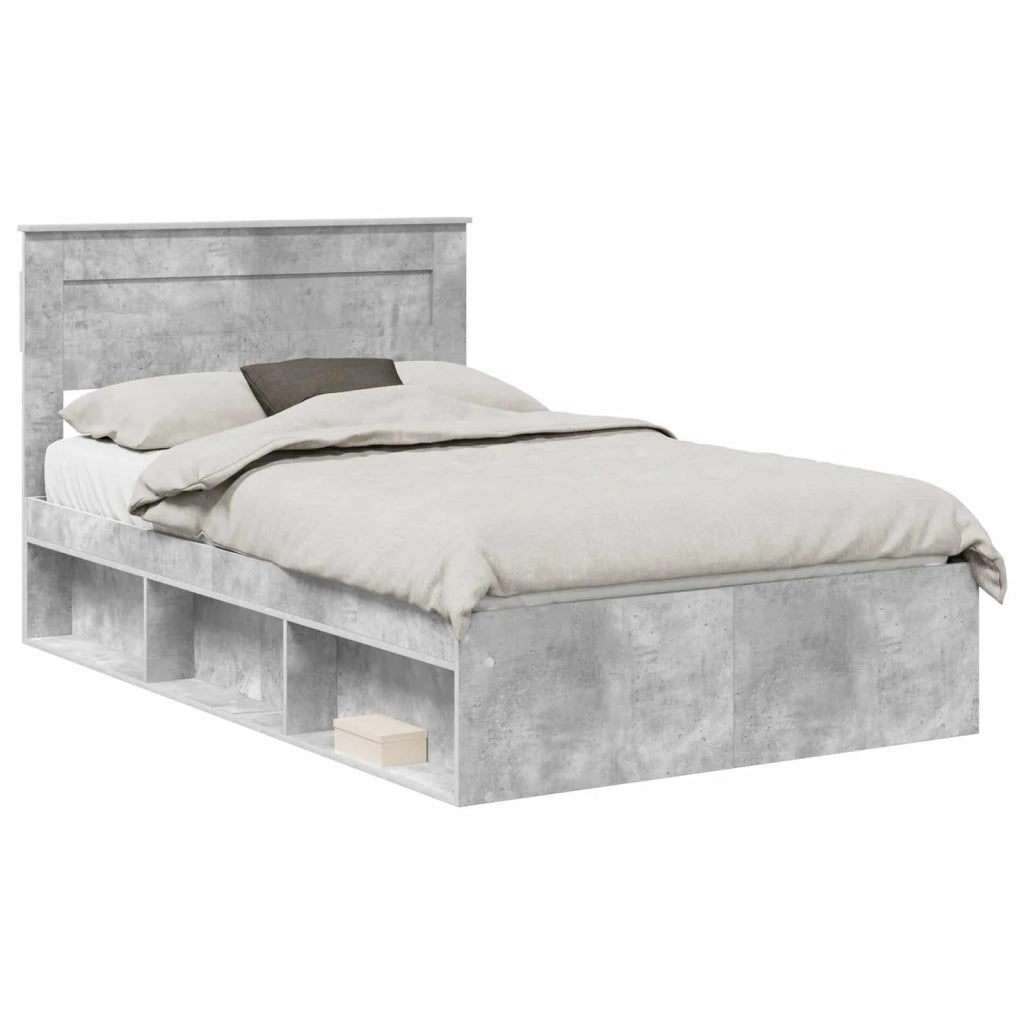 Struttura del letto Grigio Concretè 135 x 190 cm Pino massello