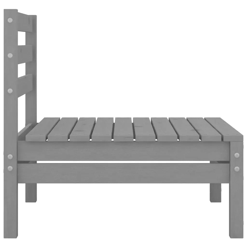 Set Divani da Giardino 3 pz in Legno Massello di Pino Grigio 806599
