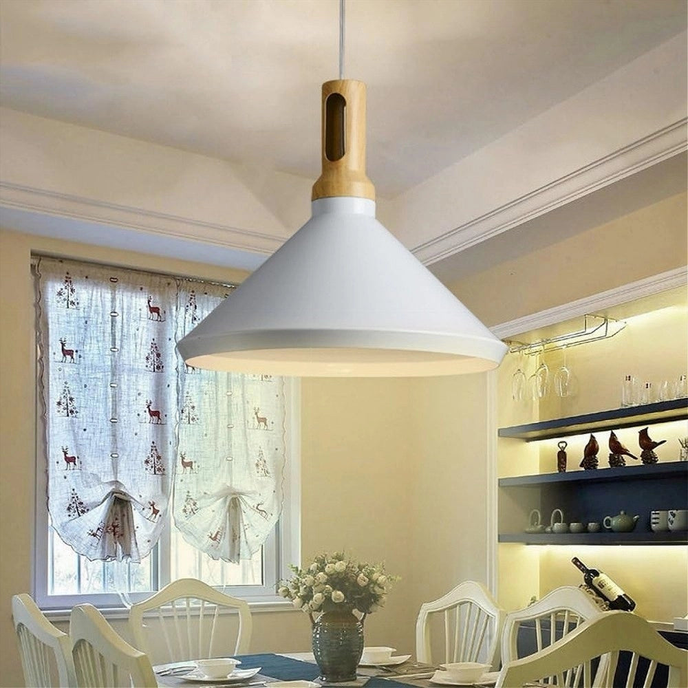 Trade Shop - Lampadario A Sospensione Stile Industriale Lampada Pendente E27 Nero Bianco A92 - Bianco