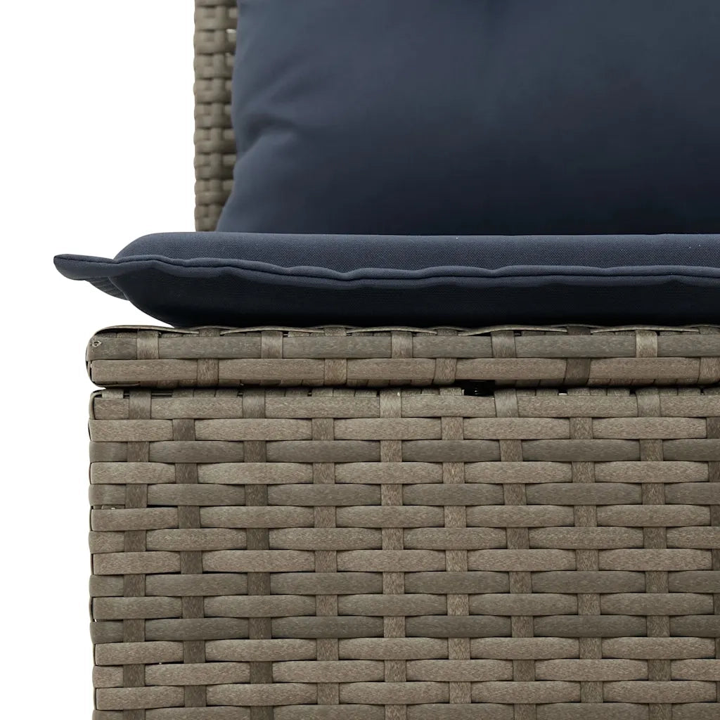 Set Divani da Giardino 7 pz con Cuscini Grigio in Polyrattan 3225872