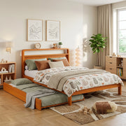 Letto in legno naturale 140x200 cm con letto estraibile 90x190 cm, soluzione 2 in 1 salvaspazio