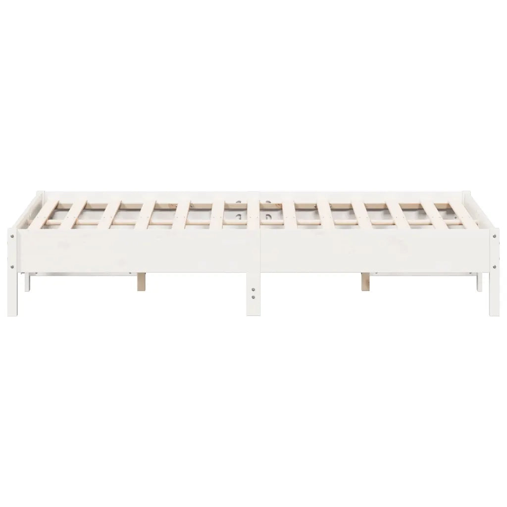 Letto senza Materasso Bianco 150x200 cm Legno Massello di Pino 842695