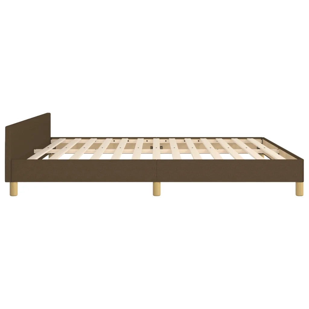 Letto matrimoniale | Letto per adulti | Giroletto senza Materasso Marrone Scuro 160x200 cm Tessuto