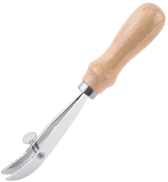 Verstelbare Scheukenverwijderaar in Staal - Manuale con Manubrio in Legno - Gereedschaft Artigianale - Gereedschap per Taglio - Lunghezza Totale 19 cm - Lavorazione in Pelle