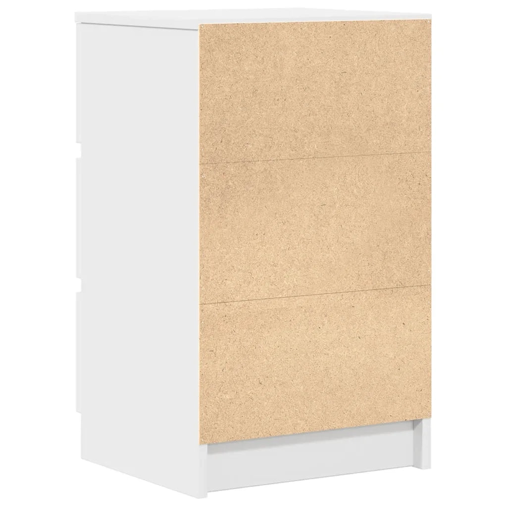 Comodino con 3 Cassetti Bianco 39x35x65 cm 861337