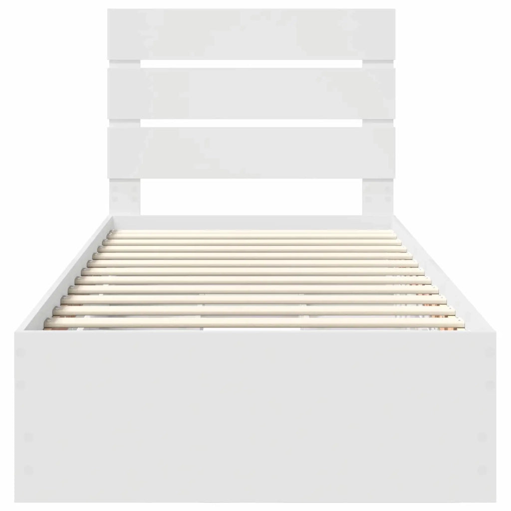 Struttura del letto-Giroletto-Rete del Letto Bianco 75 x 190 cm Legno Ingegnerizzato 876185
