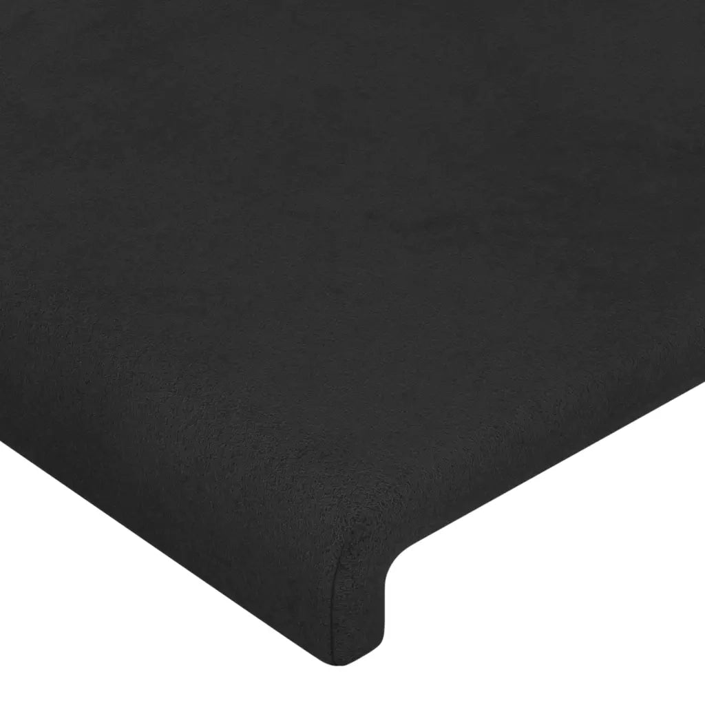 Testiera | Testata ad Orecchio Nera 163x23x78/88 cm in Velluto