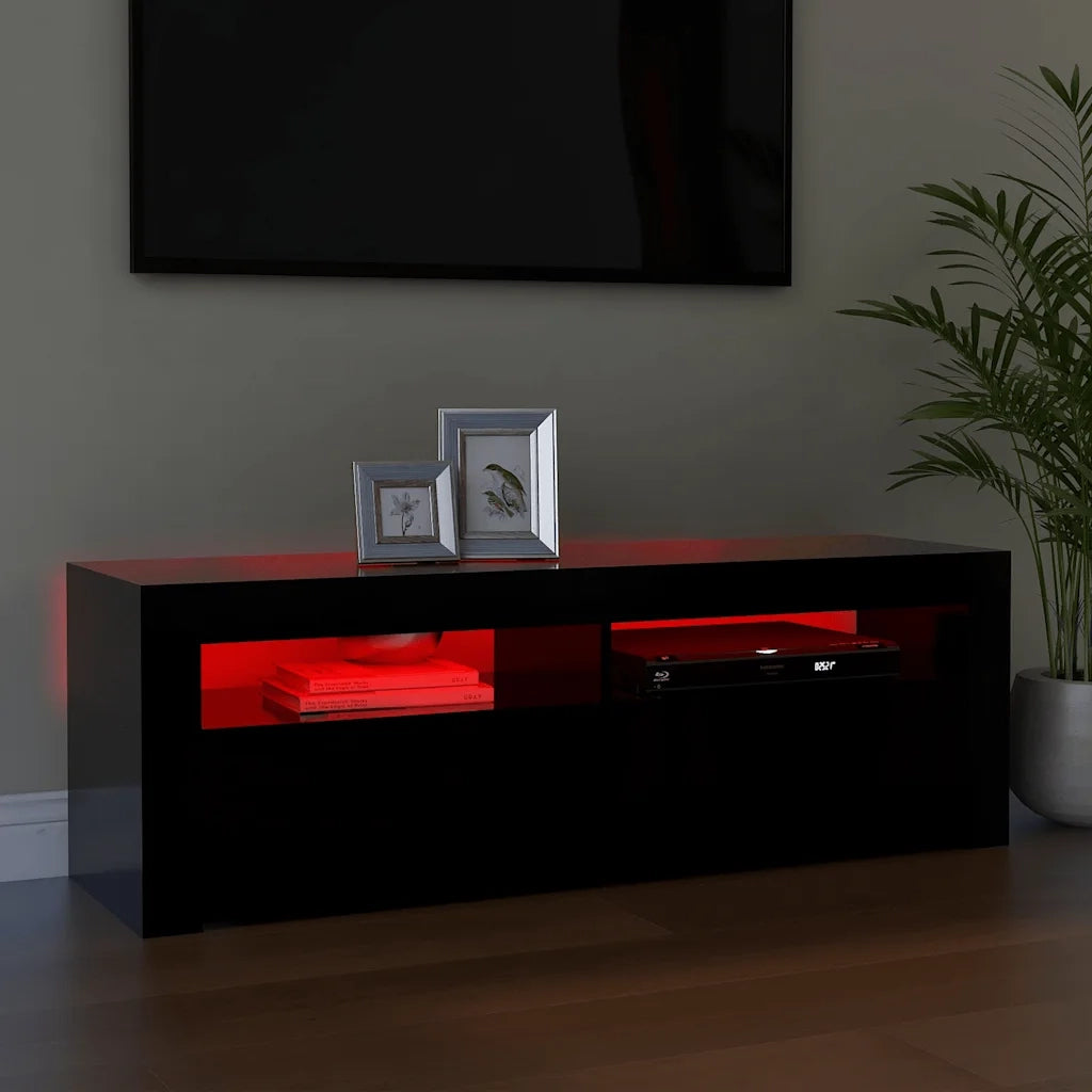 Mobile TV | Armadietto TV | Mobile Porta TV con Luci LED Nero 120x35x40 cm