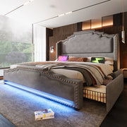 letto imbottito velluto grigio 140 x 200 cm