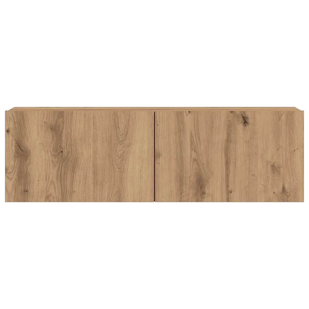 Set Mobile TV 7 pz | Armadietto TV | Mobile Porta TV Montato a Parete Rovere in Legno Multistrato