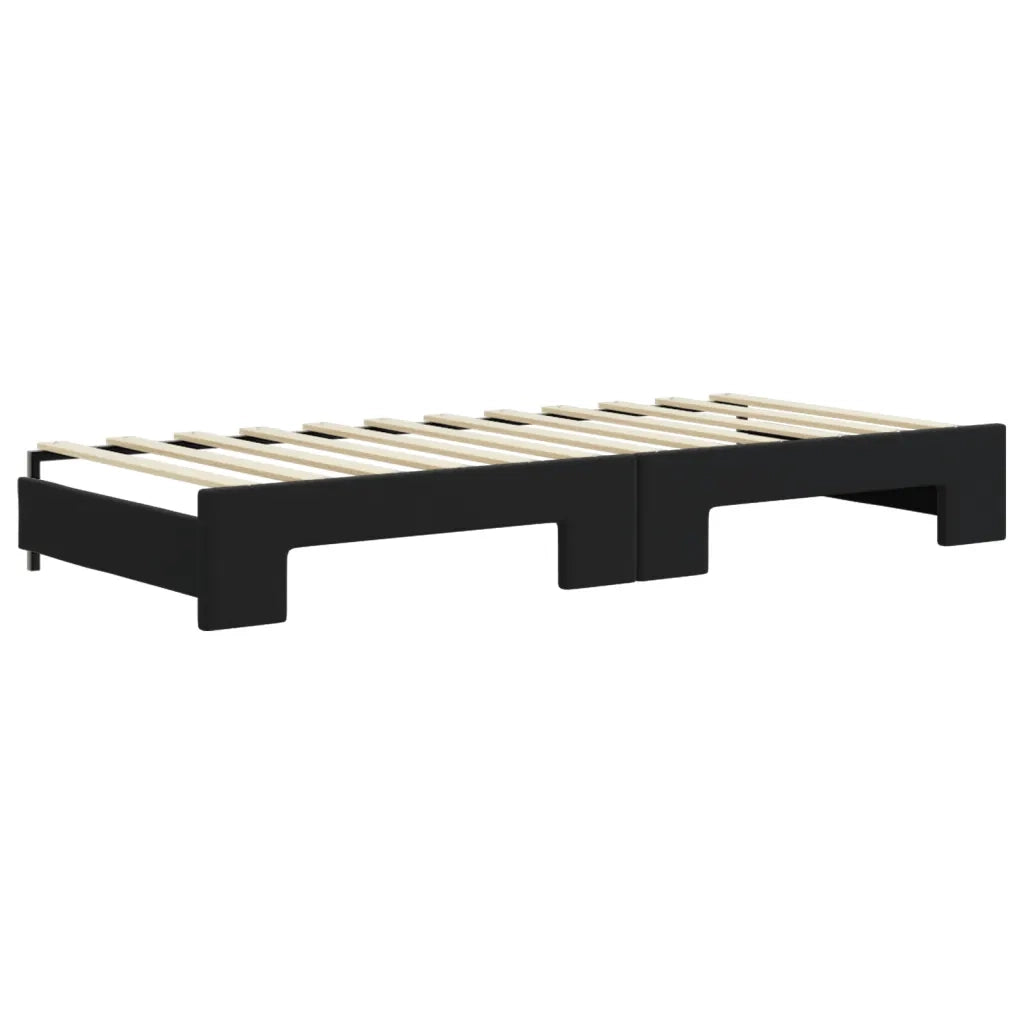 Divano letto | Sof¨¤ letto | Letto singolo Estraibile Nero 90x200 cm in Velluto