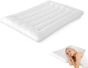 Cuscino ortopedico ultraplat, 46 x 72 cm, cuscino per dormire, cuscino sottile per chi dorme sulla schiena, cuscino per chi dorme sul fianco, cuscino sottile per il comfort del collo, (bianco)