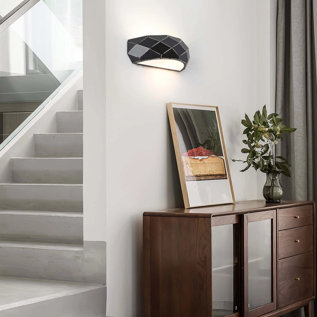 Applique Reus nera 1xE27 metallo glamour Light Prestige