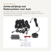 Sistema di parcheggio radar - Aiuto alla retrocessione - Sensori parcheggio - Senza fili - Chipset avanzato - Impermeabile - Facile da installare - Sensori parcheggio

 Specifiche tecniche:
 - Chipset avanzato
 - Impermeabile