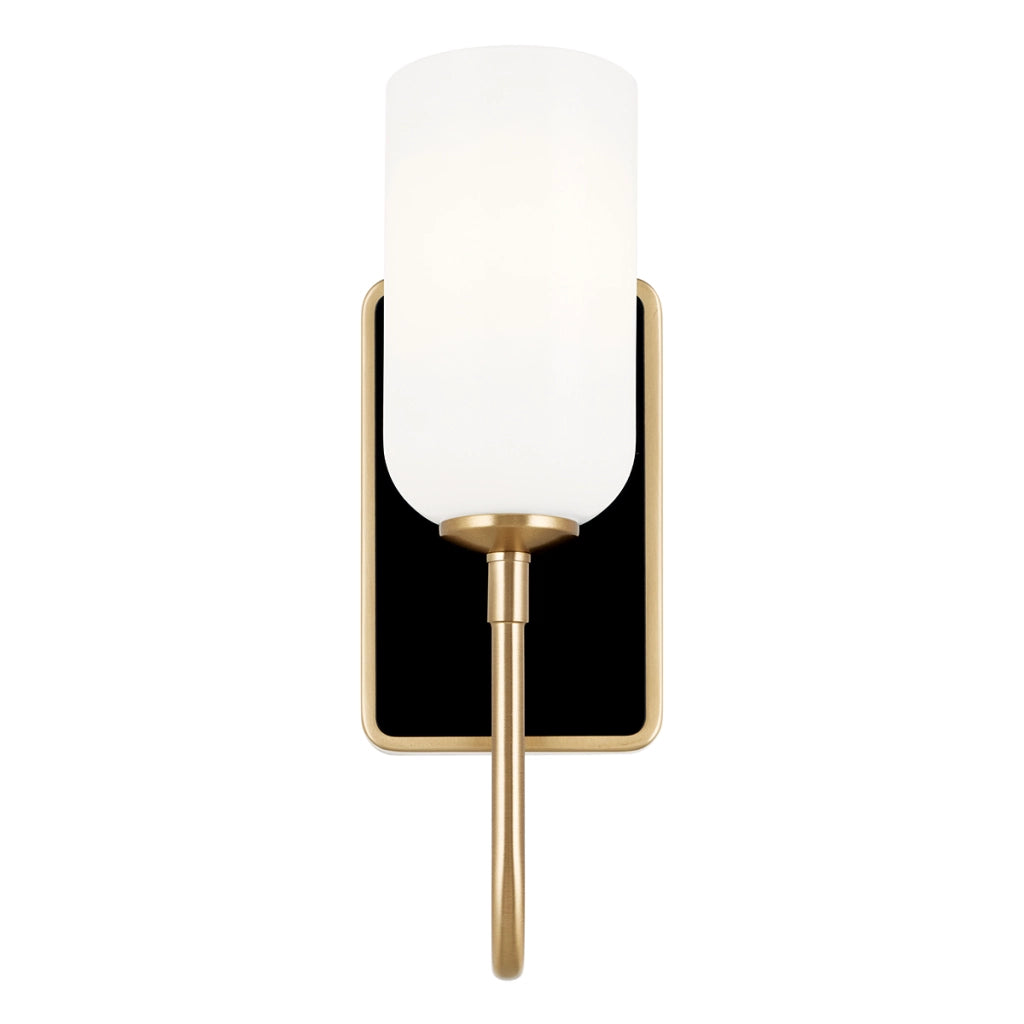 Applique bagno ovale oro/nero vetro bianco G9 3W IP44 Kichler