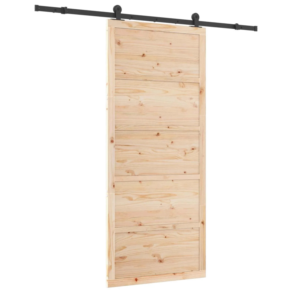 Porta scorrevole Naturale 80 x 208 cm Legno Massello di Pino 3445617