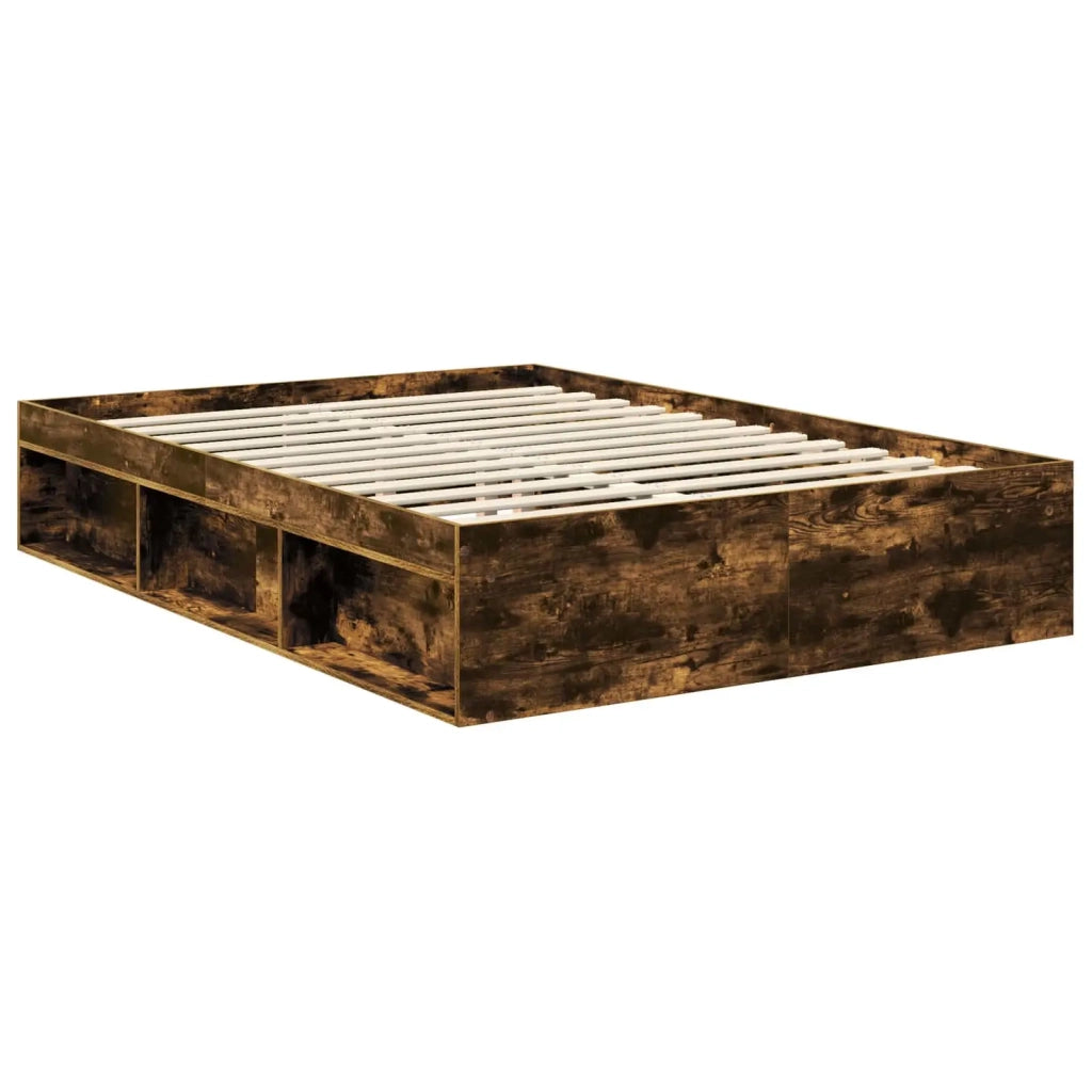 Letto matrimoniale | Letto per adulti | Struttura del letto Rovere fum¨¦ 140 x 190 cm Pino massello