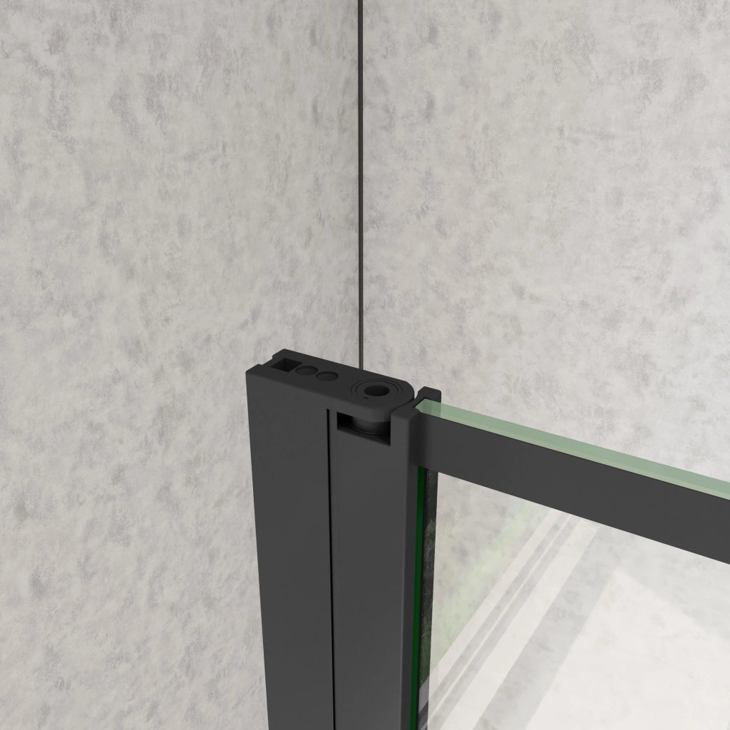 Paraspruzzo Paretina mobile 40x200cm per Walk In Vetro Temperato Trasparente da 6 mm Anticalcare Telaio Nero Opaco