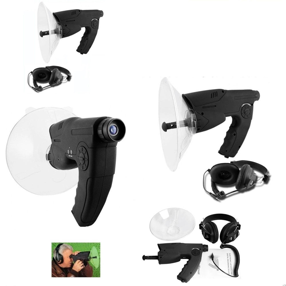 Trade Shop - Kit Microfono Spia Spy Direzionale Monocolo Registratore Cuffia Ascolto Ambiente -