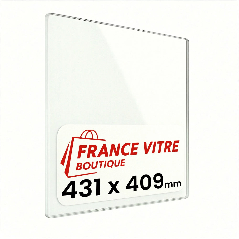 431 x 409 x 4 mm - Vetro per stufa a legna - vetro camino di ricambio - vetro per caminetto resistente al fuoco - France Vitre