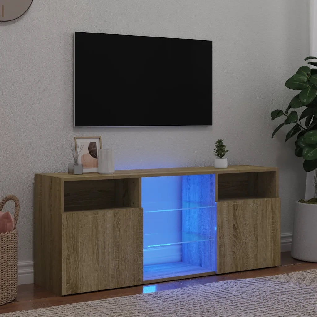 Mobile Porta TV con Luci LED Rovere Sonoma 120x30x50 cm 804304