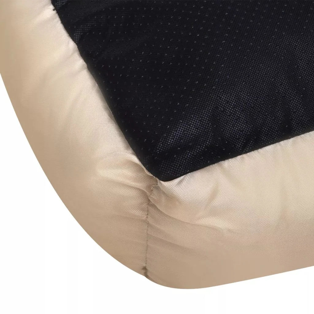 Cuccia calda per cani con cuscino imbottito 75 cm beige e marrone 02_0001552