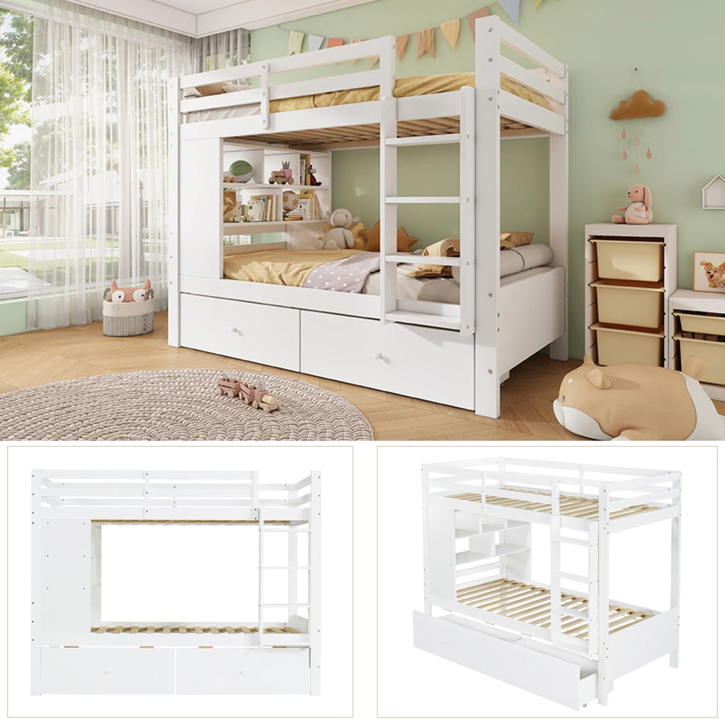 letto a castello legno bianco 90 x 200 cm