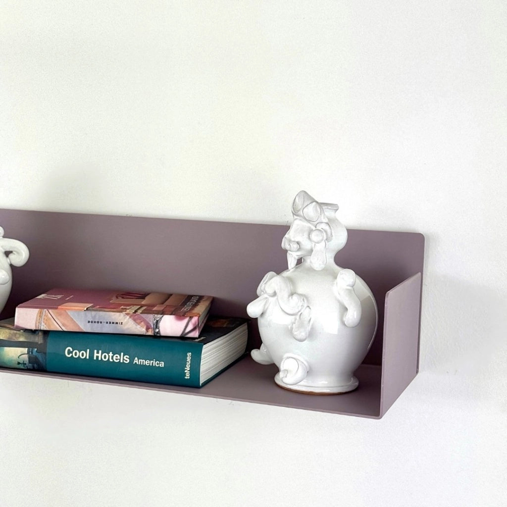ZOI LINE180 Mensola 50 cm in Acciaio Verniciato 1,5 mm con Schiena 12 cm – Ripiano da Parete Moderno per Cucina, Bagno, Ingresso e Soggiorno Colore Mensole: Lavanda