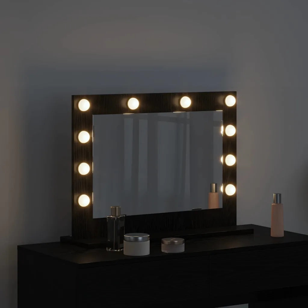 Specchio da Vanit¨¤-Specchio da Trucco Rovere Nero 60 x 45 x 18 cm