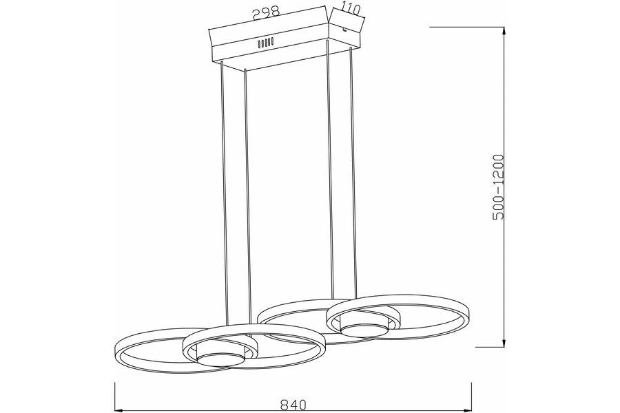 Lampada a sospensione Reality Audia anelli nera LED 48W