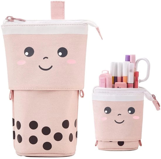 Etui 2-in-1 con chiusura a raccordo, portapenne e contenitore, etui per ragazze, contenitore verticale, etui telescopico, portapenne per ragazze e studentesse