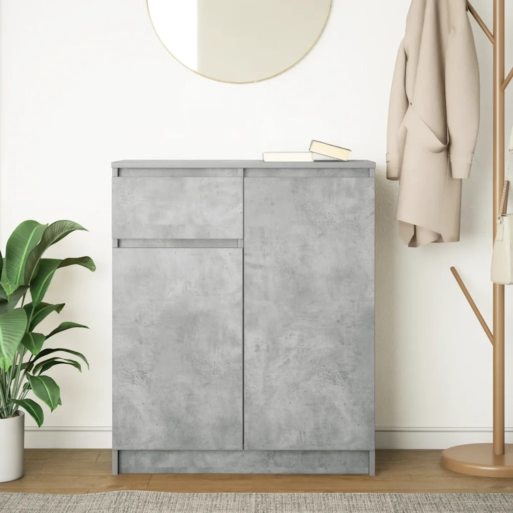 Credenza | Madia | Buffet da pranzo | Armadio da pranzo con Cassetto Grigio Cemento 71x35x84 cm in Truciolato