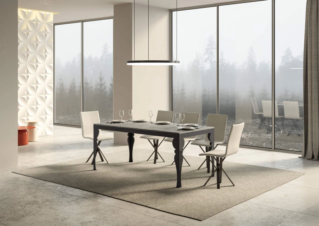 Tavolo allungabile 90x160/264 cm Paxor Evolution Cemento telaio Antracite