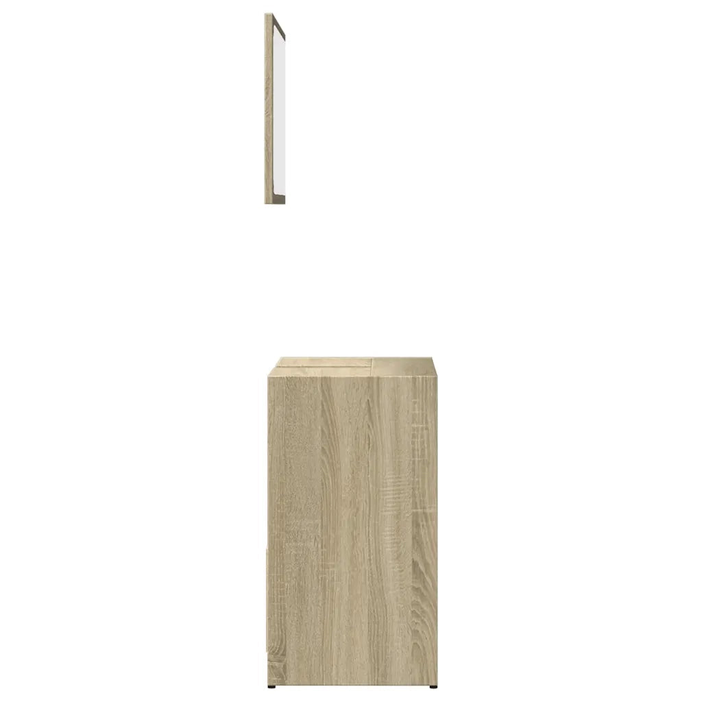 Set Mobili da Bagno | Armadio da bagno 2 pz Rovere Sonoma in Legno Multistrato