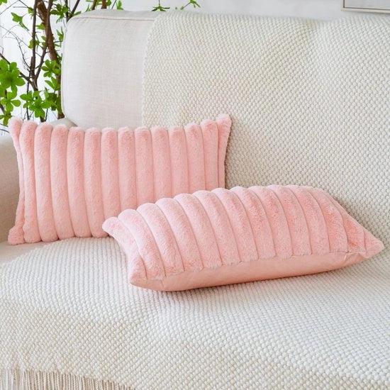 Set di cuscini a forma di slitta in piuma di velluto - 2 pezzi - Foderato in bontà artificiale - Decorativi - Lavabili in macchina - Dimensioni 30 x 50 cm - Cuscini a forma di slitta