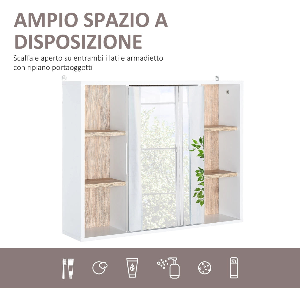 Armadio con specchio ¨C zephmum ¨C bianco, MDF, 60x14.5x49.4 cm