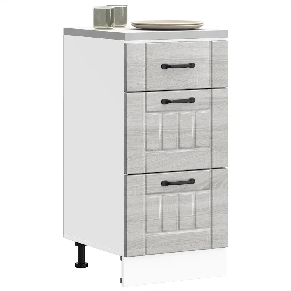 Pensile da cucina | Base da Cucina Lucca Grigio Sonoma in Legno Multistrato