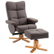 Poltrona Relax Reclinabile 360¡ã Girevole con Poggiapiedi ¨C Minimal ¨C Marrone in Similpelle