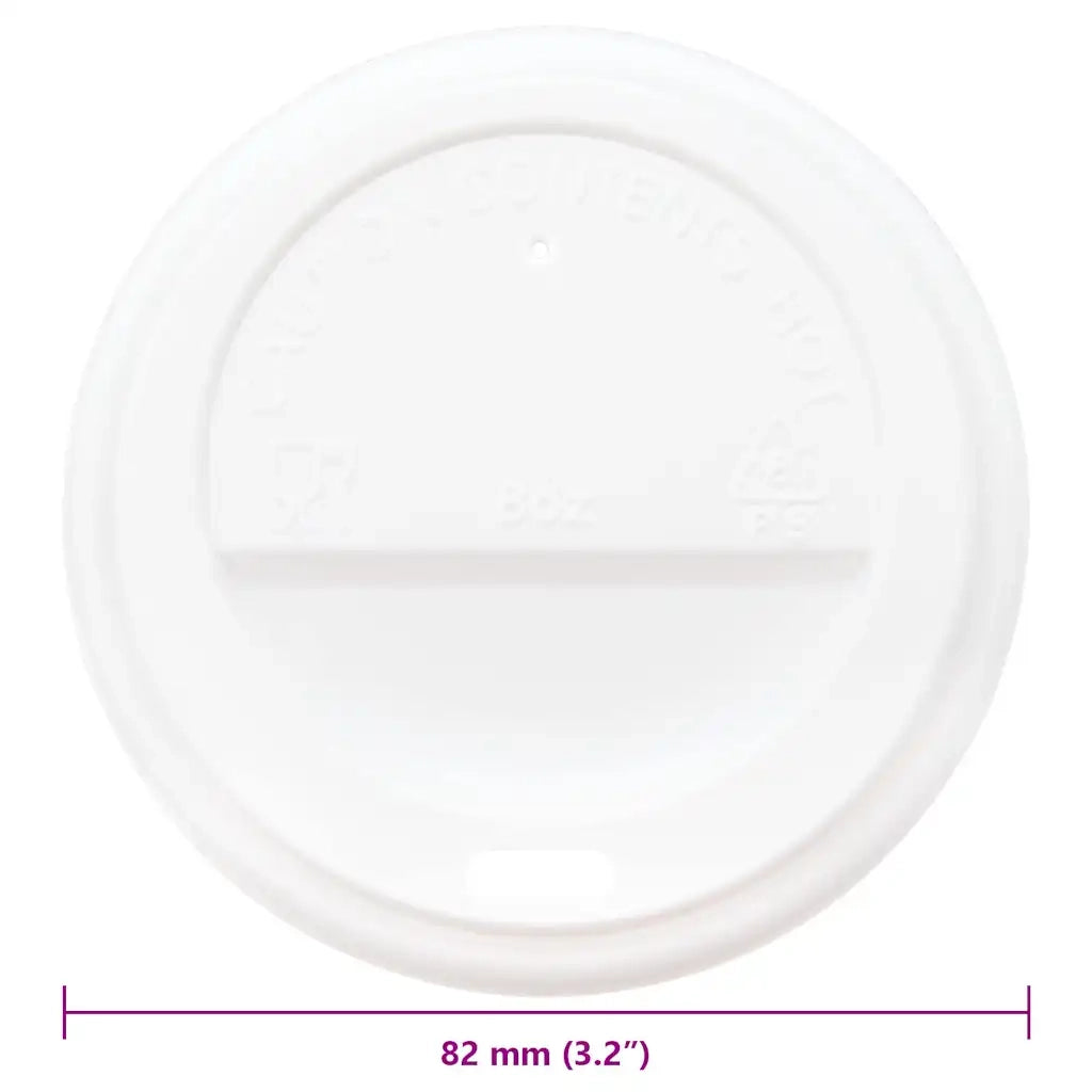 Coperchi Tazze da Caff¨¨ Carta ?80mm 8oz 1000 pz Plastica Bianca CFW5289176