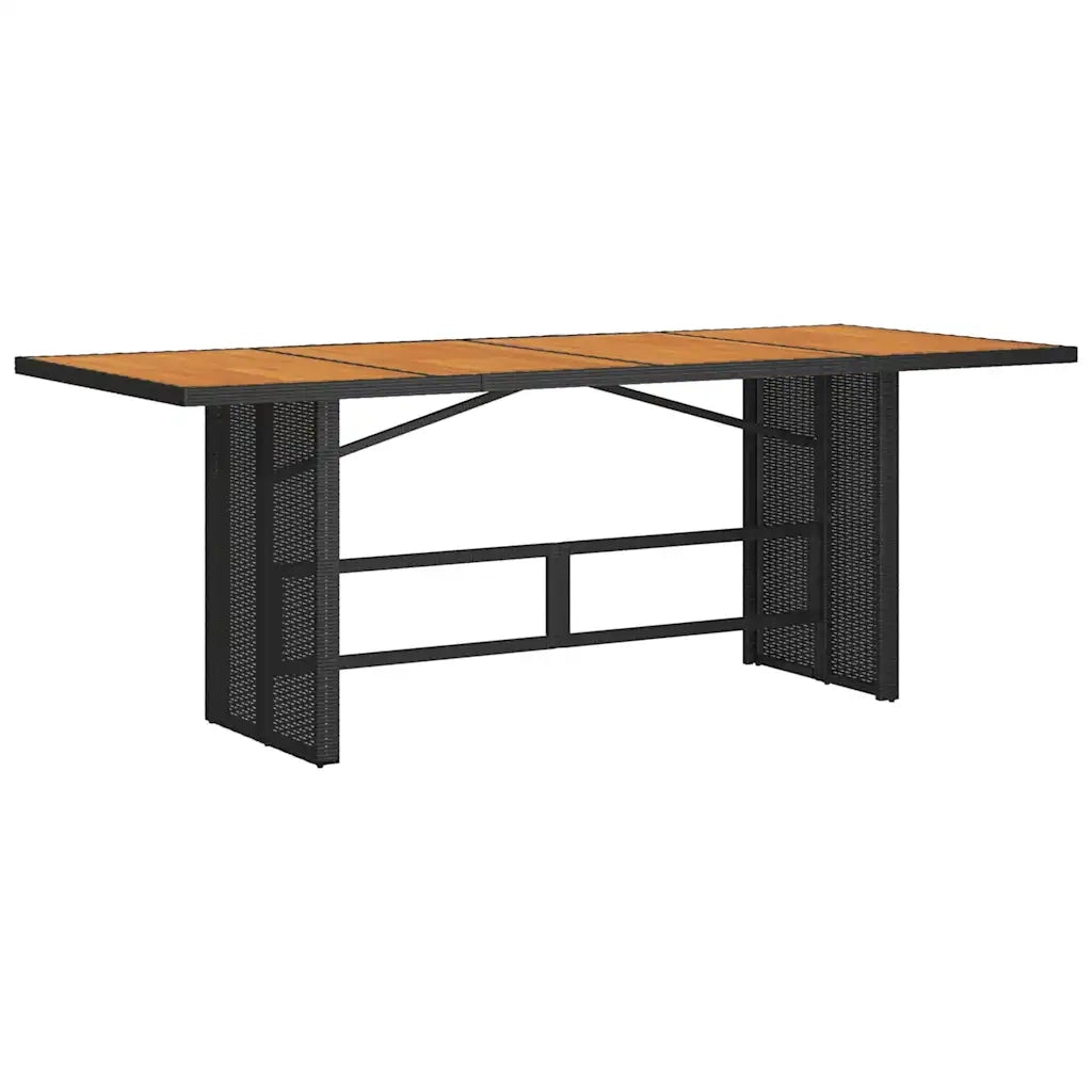 Set da Pranzo per Giardino 9 pcs Nero polyrattan